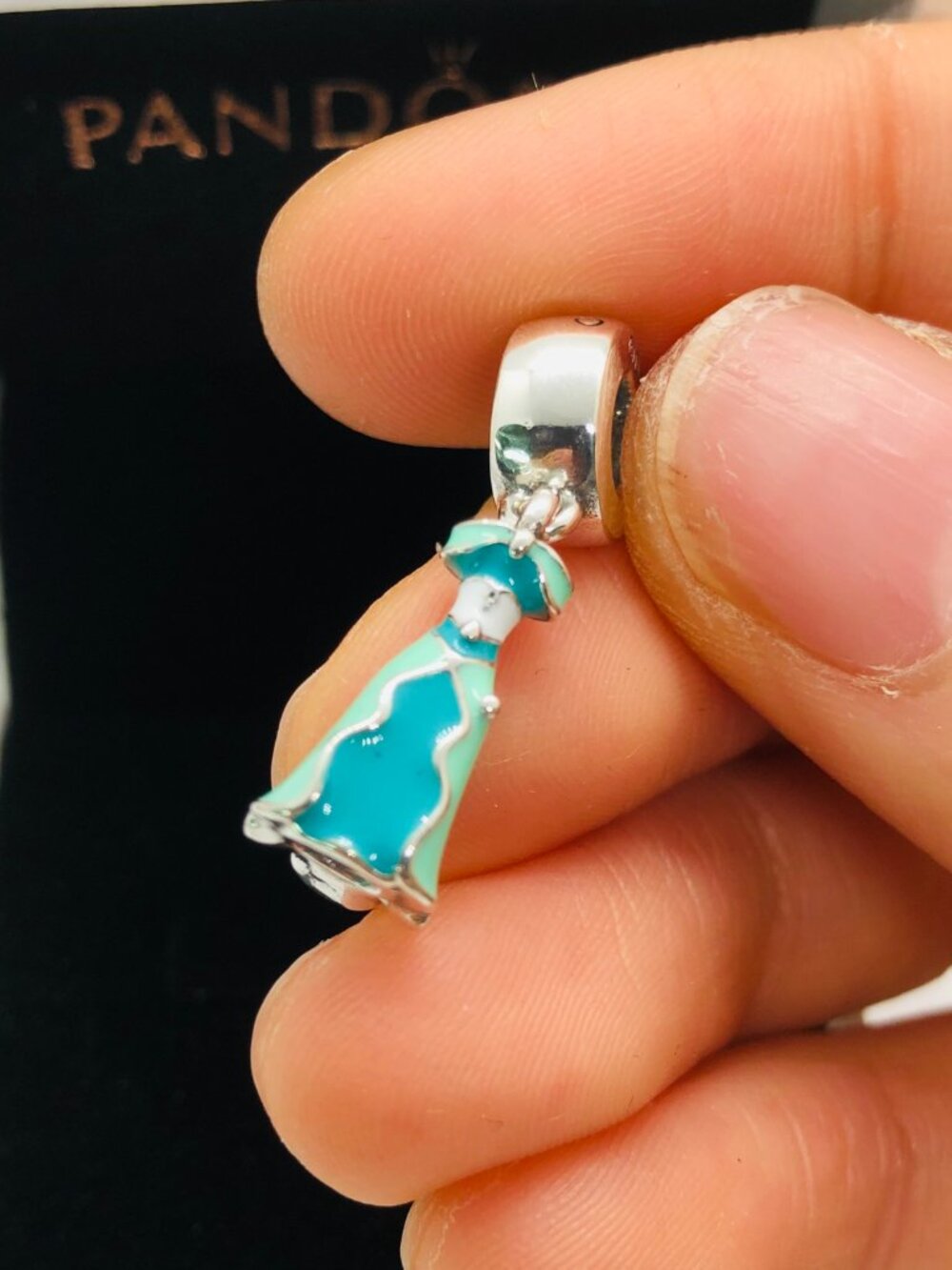 ✨🔥Pandora Princess ARIEL DRESS DISNEY Green Enamel Dangle Charm
